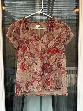 Floral Short-Sleeve Blouse